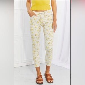 Judy Blue Yellow Floral Skinny Jeans